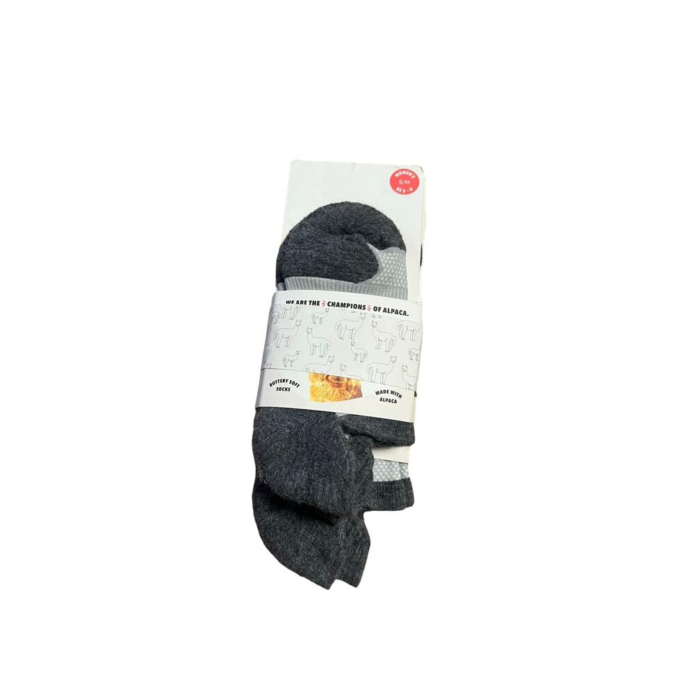 Pacas 4 Pack Womens Low Socks Alpaca S/M US 5-8 Buttery Soft Hypoallergenic Grey